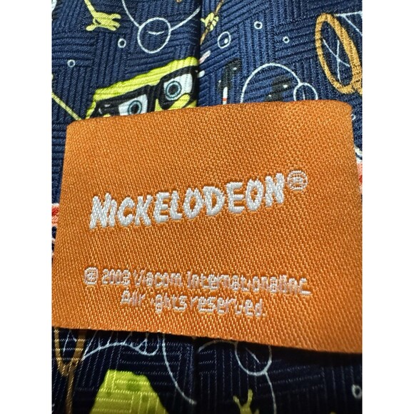 Y2K Nickelodeon SpongeBob SquarePants Neck Tie 2003 AOP Graphic Jellyfishing - Picture 4 of 6